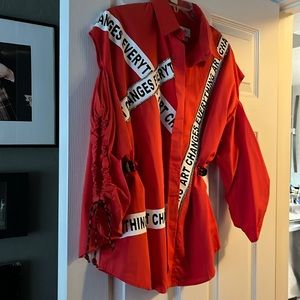 Large size button shirt